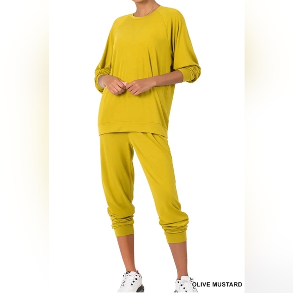 NEW! Brown Soft and Cozy Raglan Sleeve Pullover Jogger Pants 2Pc Set - Picture 7 of 10